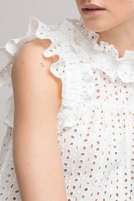 Broderie Anglaise Sleeveless Blouse from La Redoute