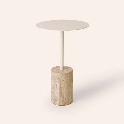 Travertine Side Table from Six The Residence