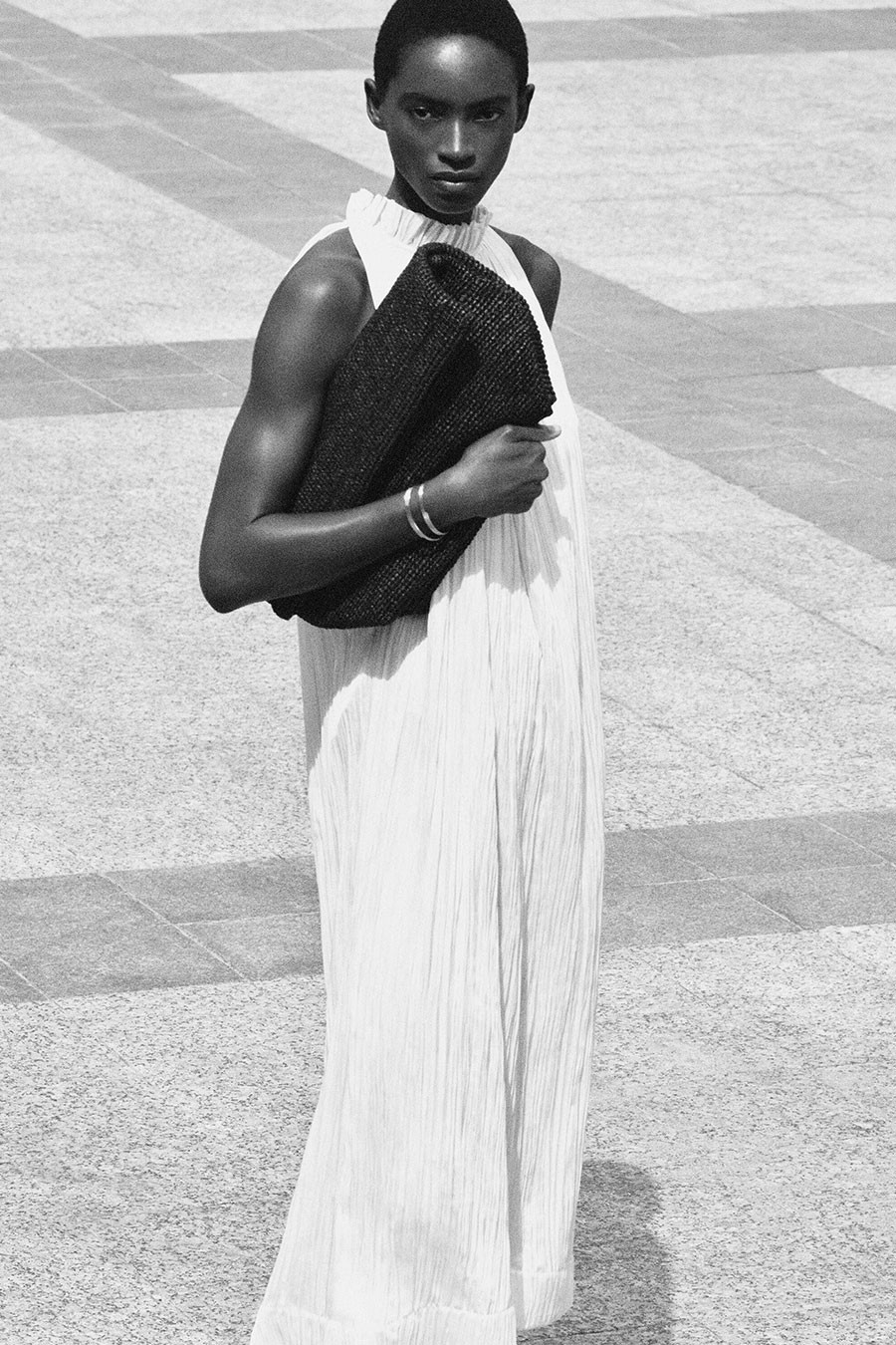 Crinkled-Satin Midi Dress from COS