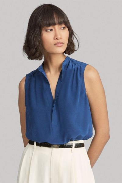 Sleeveless Silk Shirt