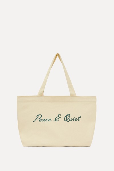 White Signature Tote from Museum of Peace & Quiet