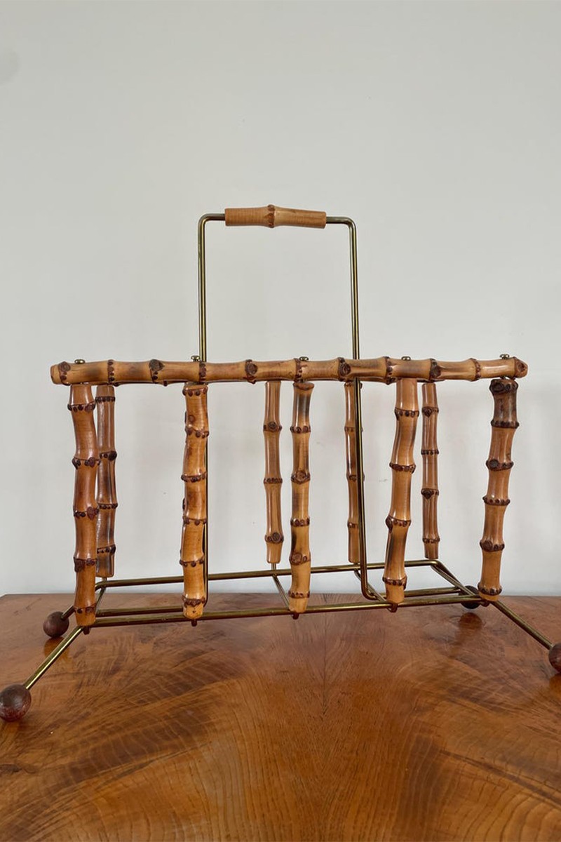Vintage Faux Bamboo Magazine Rack from DryadAntique