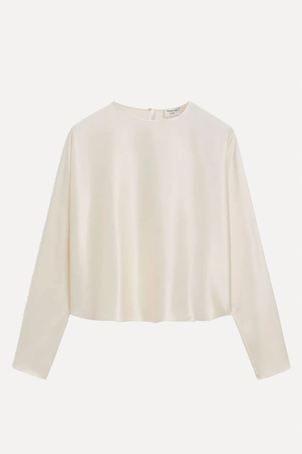 100% Silk Short Batwing Sleeve Blouse from Massimo Dutti