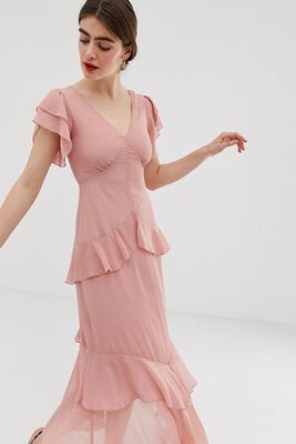 Chiffon Tiered Maxi Dress from Warehouse