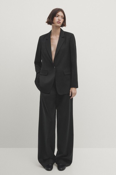 Darted Wide Leg Trousers from Massimo Dutti