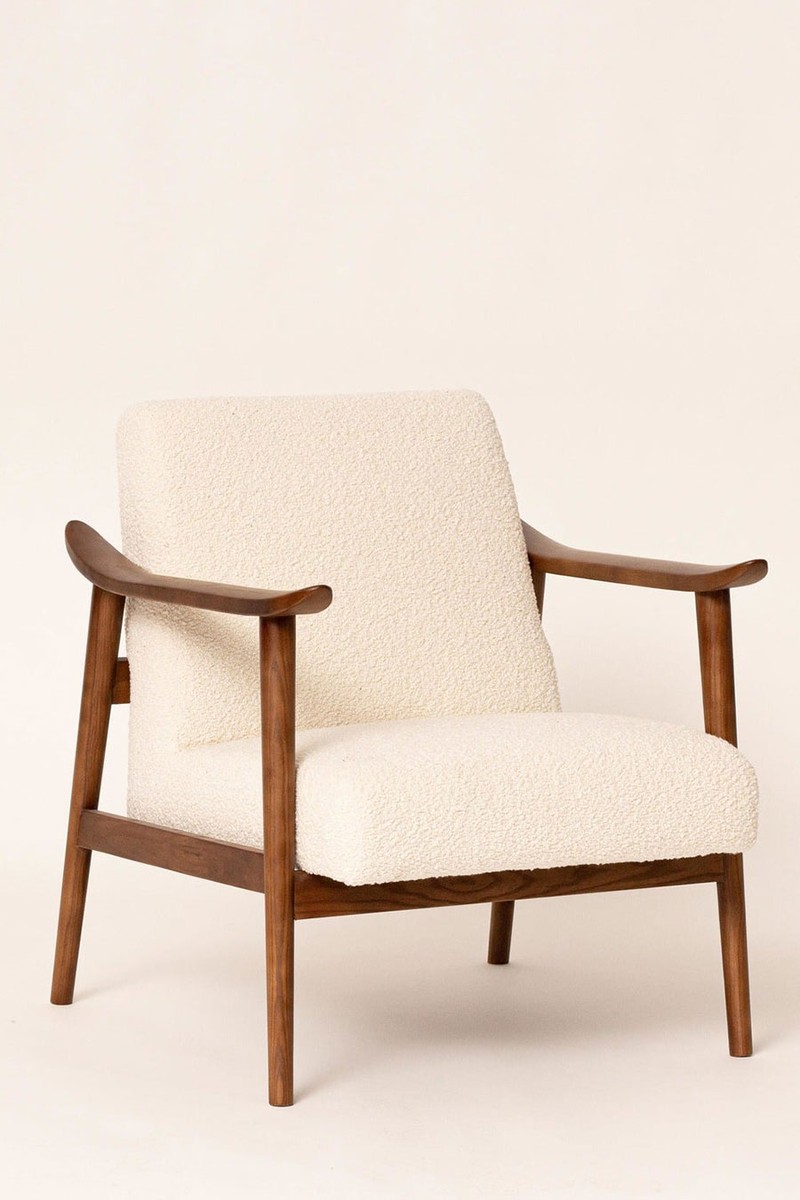 Canvas & Walnut Armchair from Six The Residence