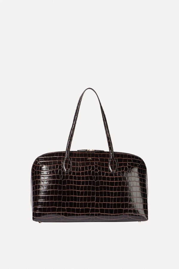 Croc-Effect Leather Tote Bag from Toteme