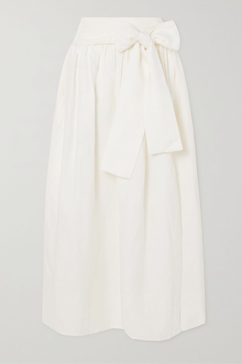 Kai Belted Linen Midi Skirt from Evarae