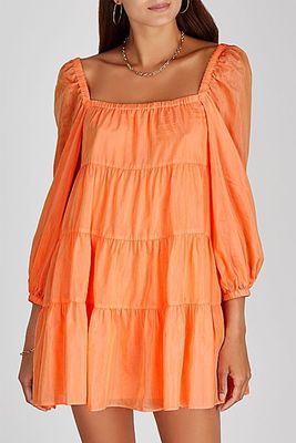 Rowen Orange Cotton-Blend Mini Dress from Alice + Olivia