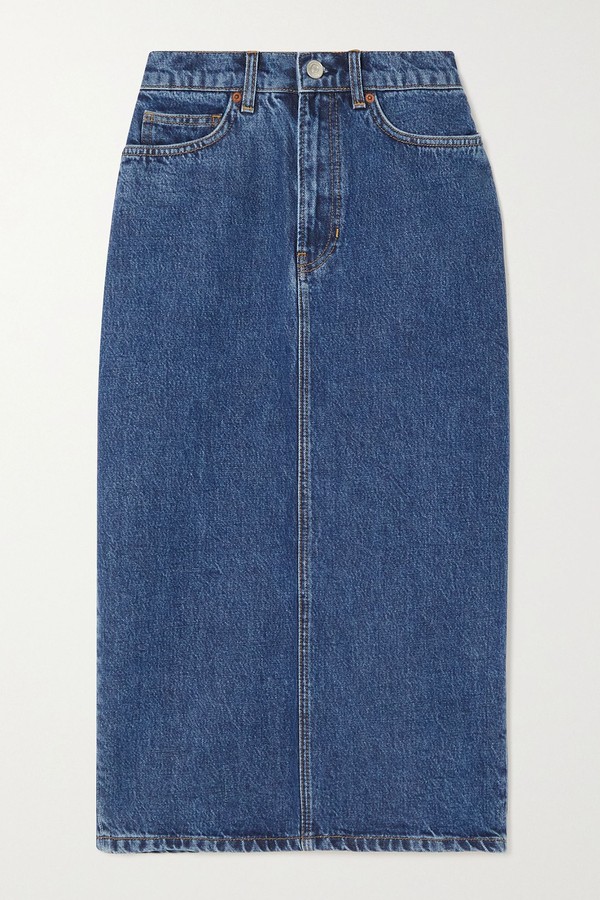 Jayde Organic Denim Midi Skirt from Reformation