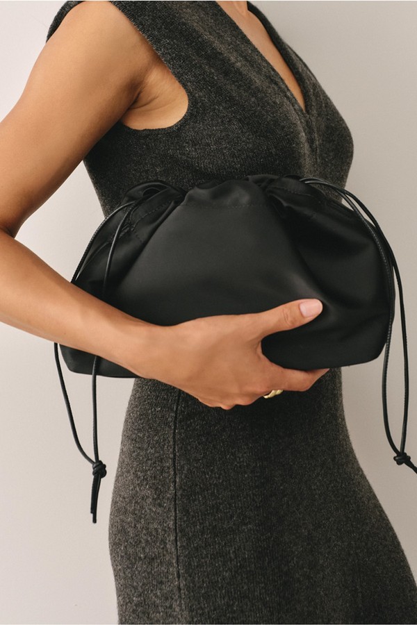 Satin Drawstring Clutch