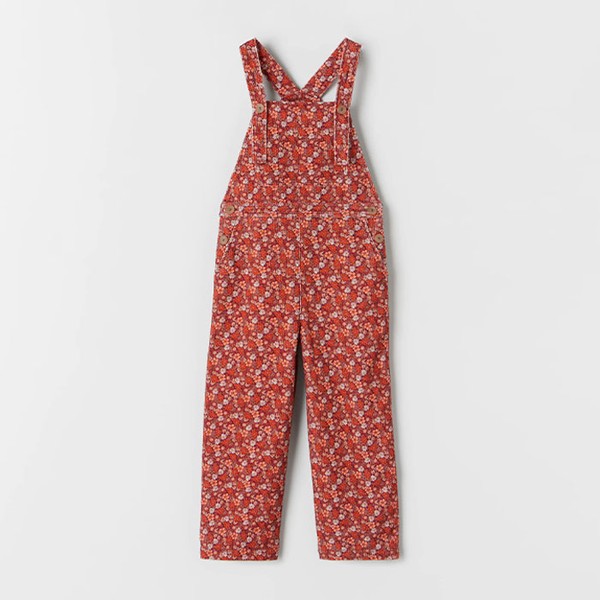 Needlecord Floral Dungarees