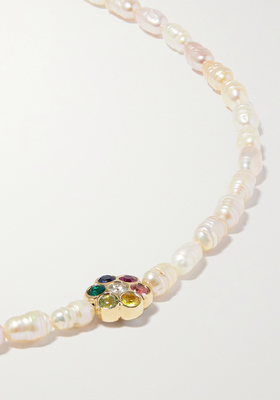 Flower Power 14-Karat Gold Multi-Stone Necklace from Alison Lou