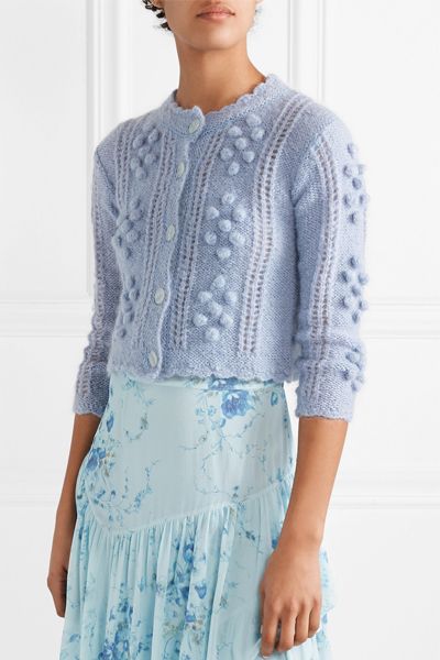 Cropped PomPom Embellished Cardigan from LoveShackFancy