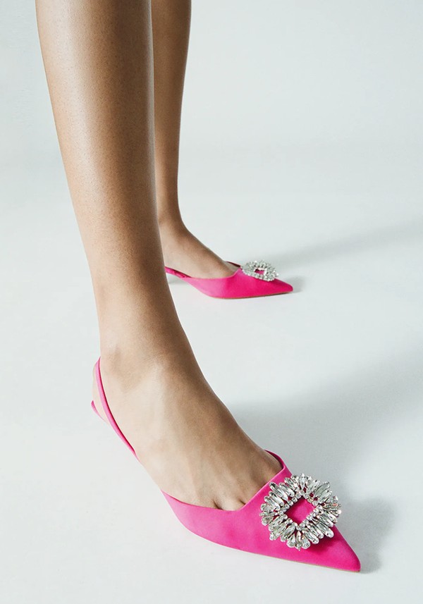 Shimmery Mid-Heel Slingback Shoes from Zara