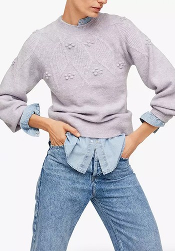 Estrella Embossed Crew Neck Jumper from Mango