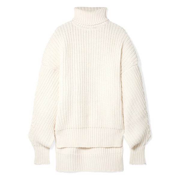 Cutout Wool Turtleneck Sweater from A.W.A.K.E