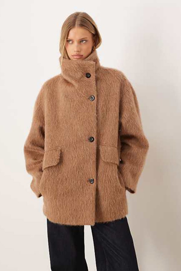 Wool Mix Oversized Jacket from Mango