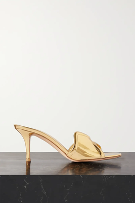 70 Mirrored-Leather Mules  from Gianvito Rossi 