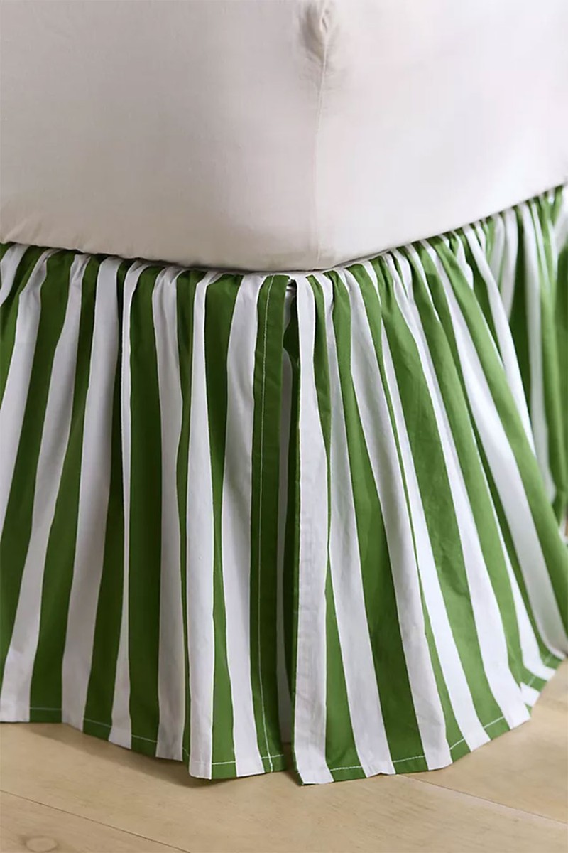 Cotton Striped Ruffle Printed Bed Skirt from Maeve