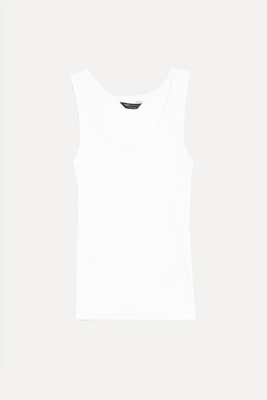 Cotton Rich Ribbed Slim Fit Vest Top from M&S