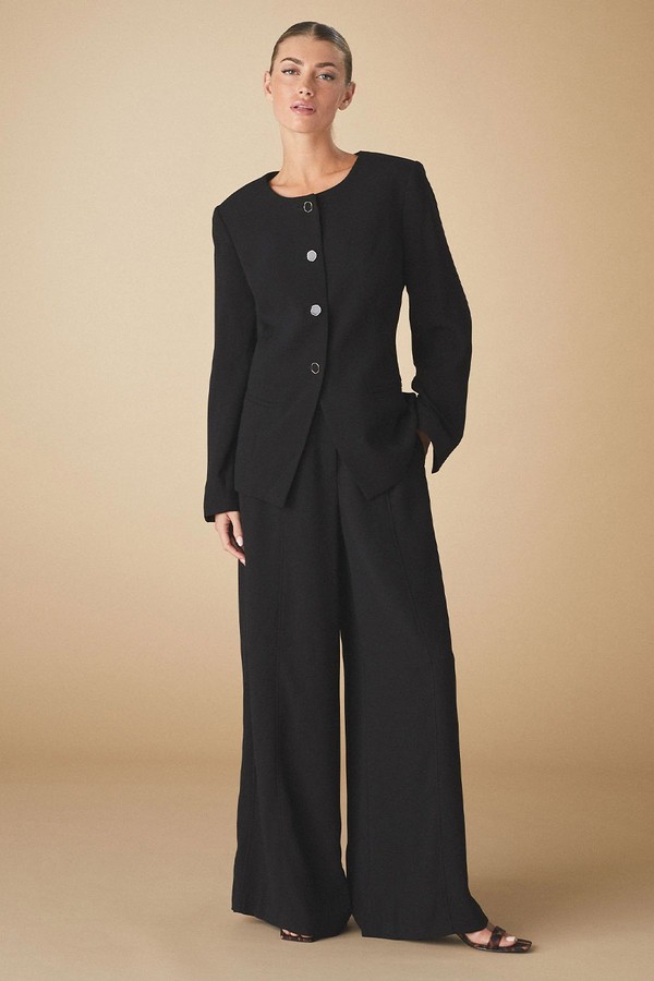 Button Through Collarless Blazer from Next