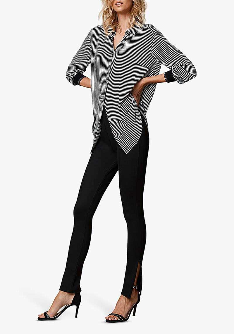 Black Zipped Split Leggings from Mint Velvet