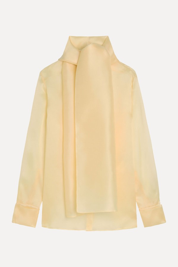 Bow Silk-Organza Blouse from Another Tomorrow