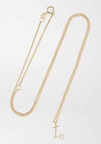 Alphabet 9-Karat Gold Pearl Necklace from Stone And Strand