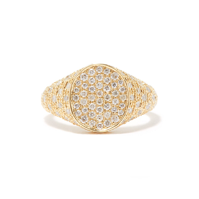 Diamond & 9KT Gold Signet Ring from Yvonne Leon