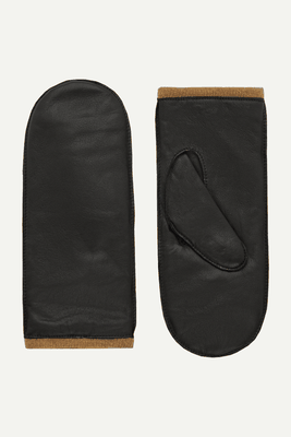 Cashmere-Lined Leather Mittens from COS