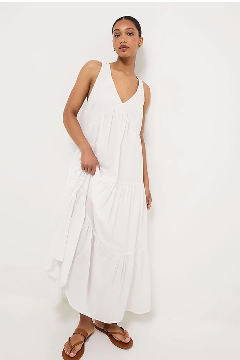 Crochet Back Tiered Midi Dress from George At ASDA