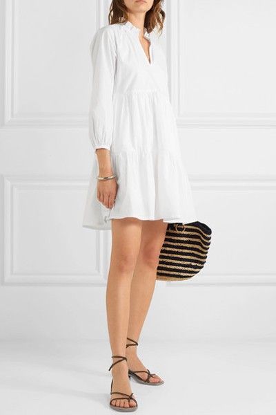 Rebecca Tiered Cotton-Poplin Mini Dress from J Crew