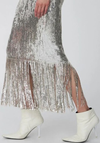 Sequins Fringes Skirt 