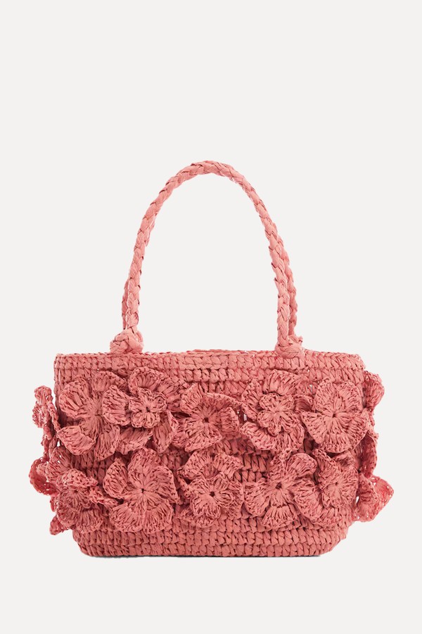 Raffia Effect Flower Bag from Mango