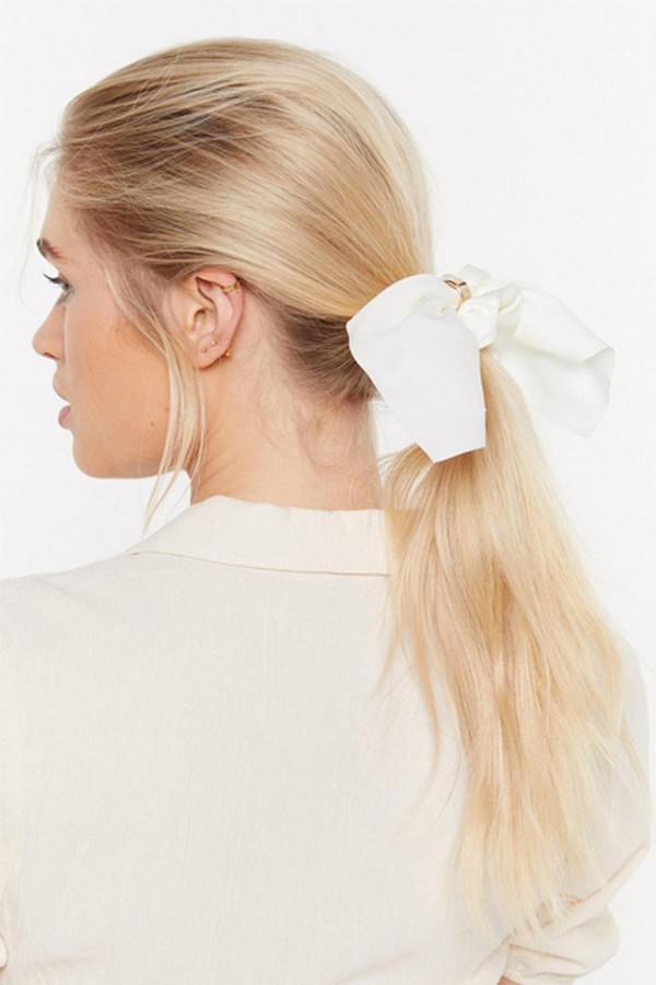 Bow Away Woven Scrunchie