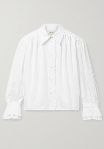 Vanina Ruffled Pleated Cotton-Poplin Blouse from Khaite