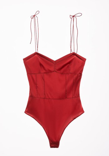 Silk Bodysuit With Ties from Zara