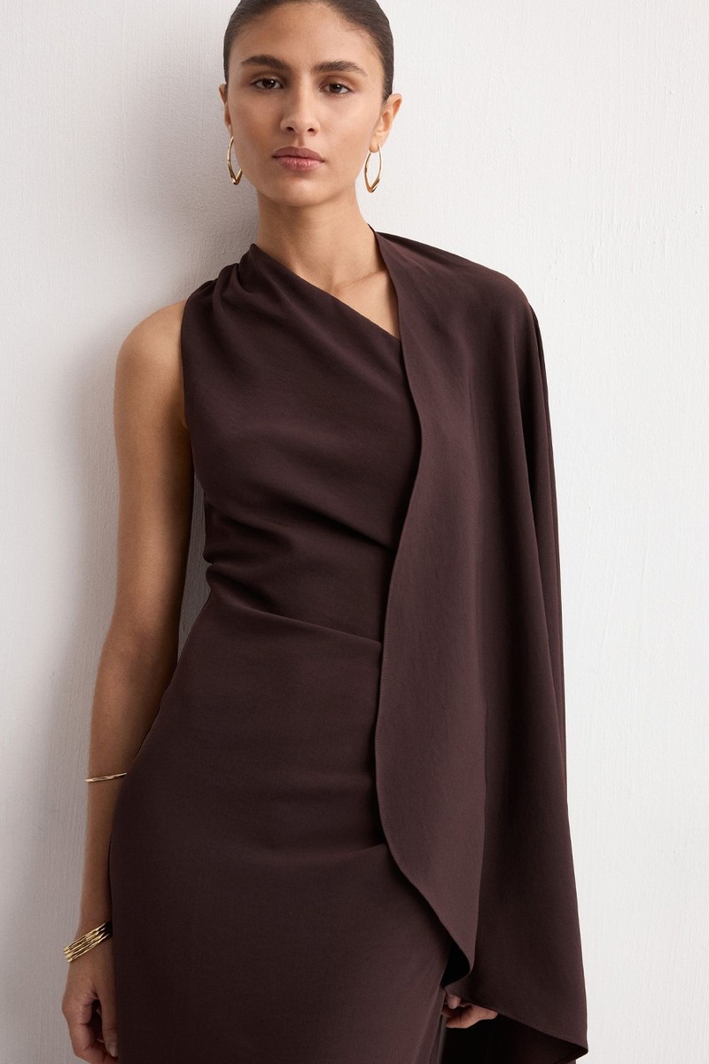 Asymmetrical Dress With Scarf