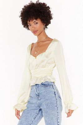 Everytime We Touch Satin Ruched Blouse
