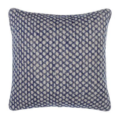 Square Small In Blue Wicker Linen Cushion from Fermoie