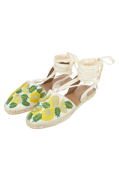 Lemon Ankle Tie Espadrilles from Monsoon