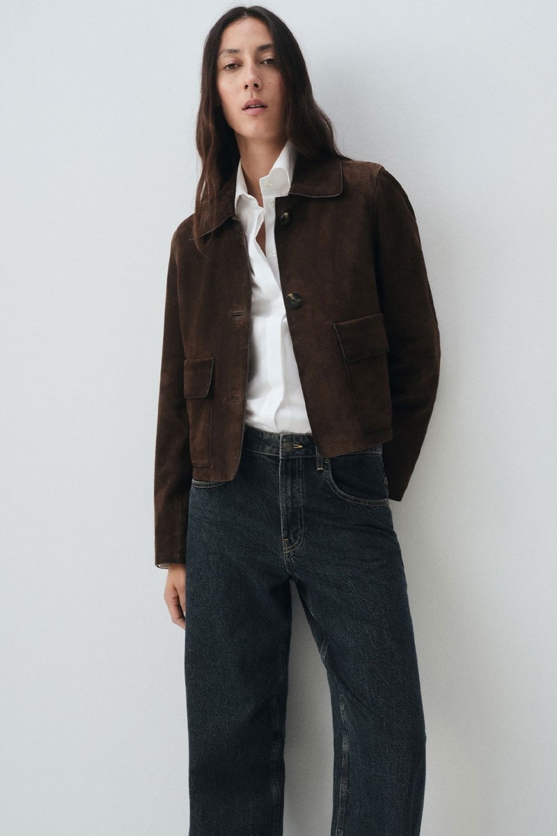 100% Leather Short Jacket from Mango