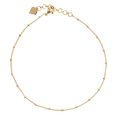 Beaded Gold Sterling Silver Anklet from Wanderlust + Co