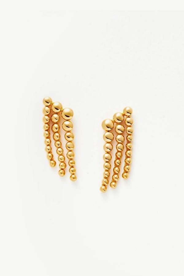 Articulated Beaded Waterfall Stud Earrings