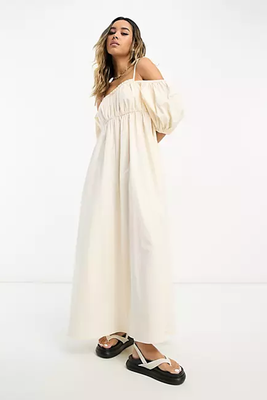 Off Shoulder Cotton Maxi Dress from ASOS Design