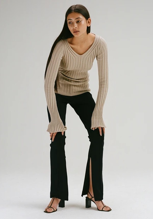 Recycled Polyester Trousers With Slits