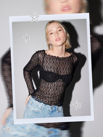 Libby Sheer Lace Long Sleeve Top  from Out From Under 