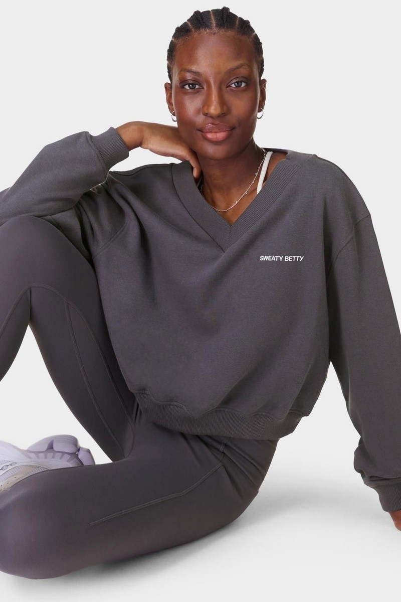 Revive Crop V-Neck Sweatshirt