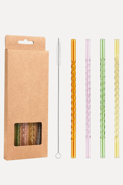 4 Pcs Glass Straws Reusable from Realjoy